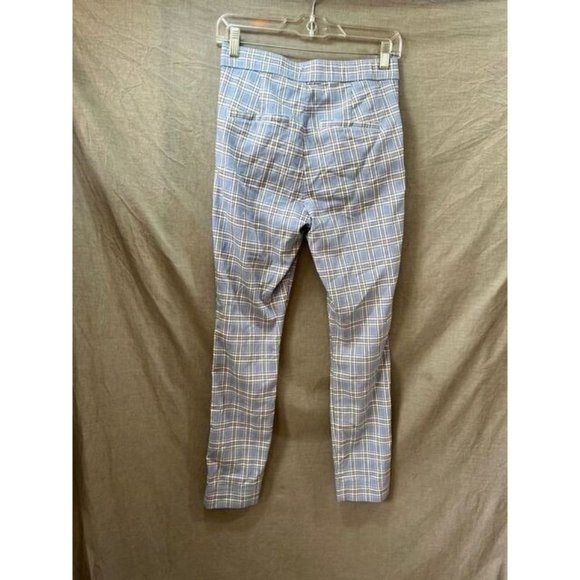Hollister Pants Womens Medium Blue Plaid StretchChino Casual Ladies 28x27.‎ - Picture 5 of 10